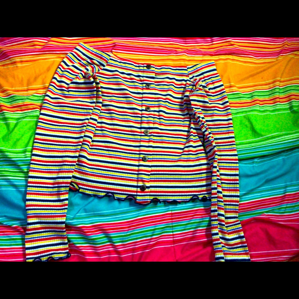 Rainbow Buttoned Top